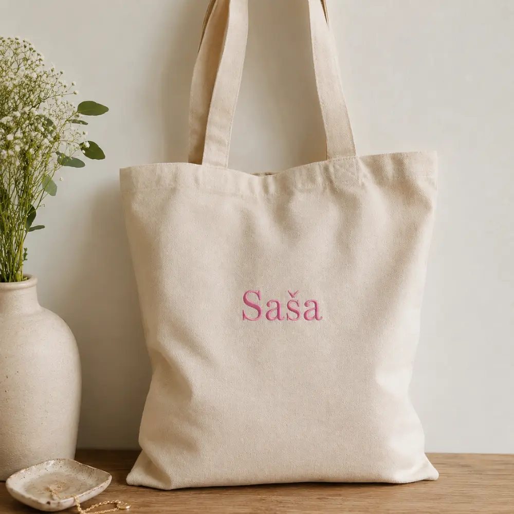 Personalizirano darilo za učiteljico: tote bag vrečka z njenim imenom